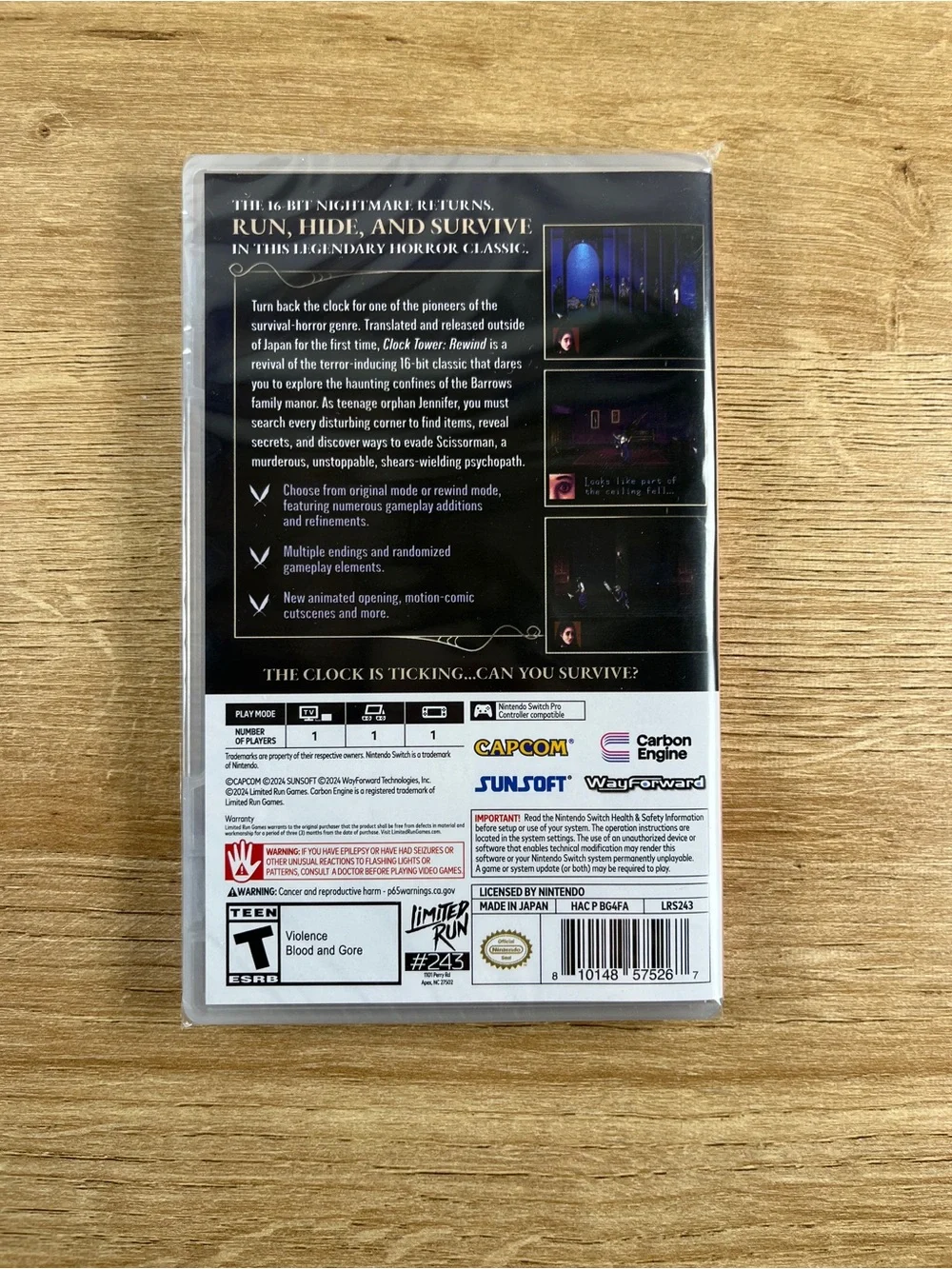 Clock Tower Rewind Nintendo Switch Game Limited Run NEW SEALED